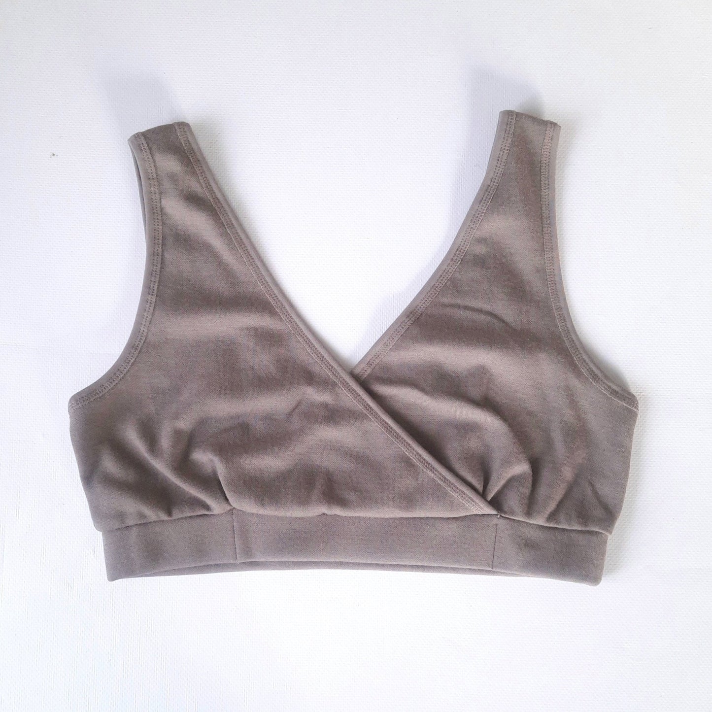 Merino wool / Bamboo Bra for sensitive skin. Nursing bra. Mocha