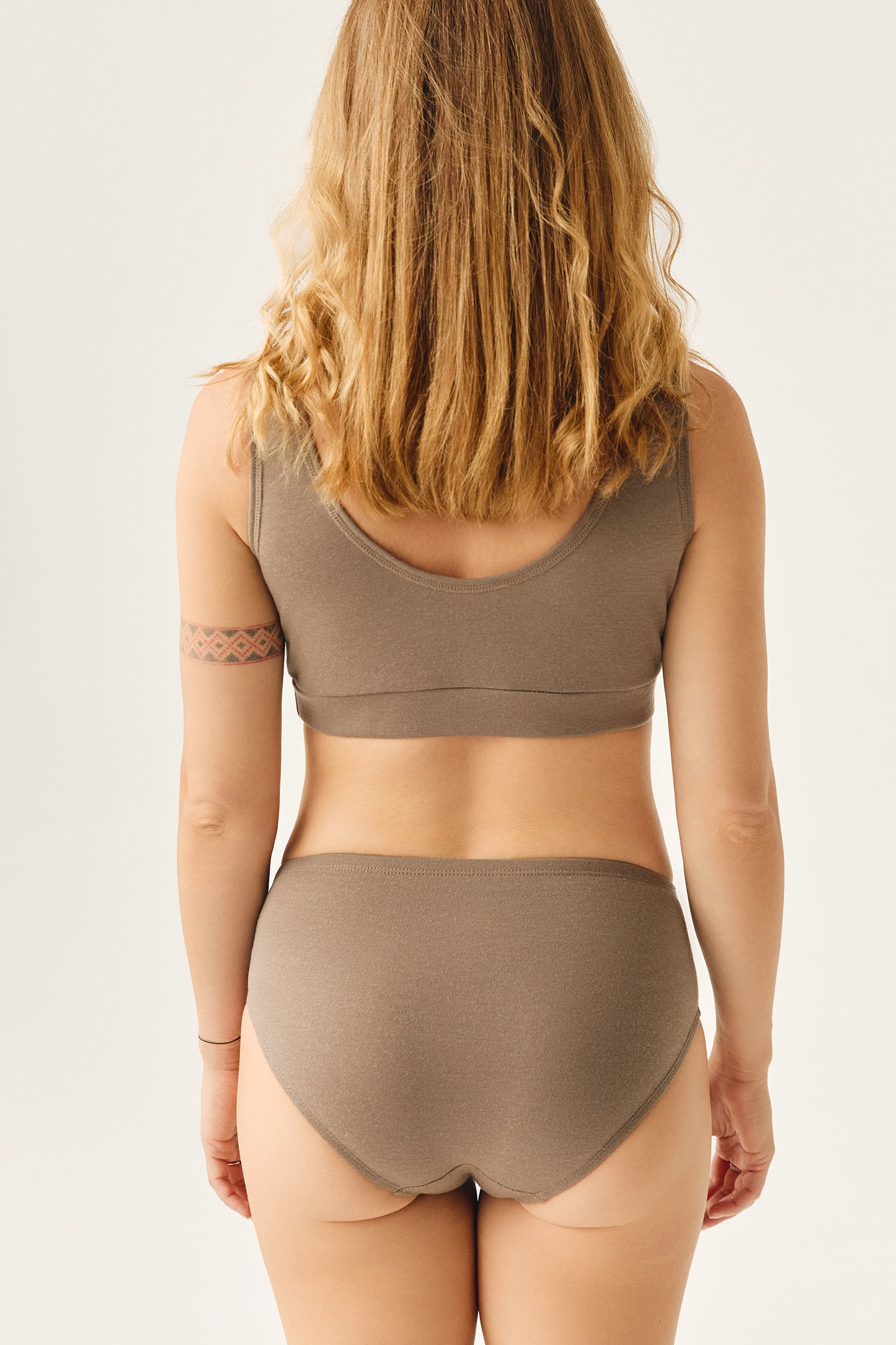 Merino wool / Bamboo Bra for sensitive skin. Nursing bra. Mocha