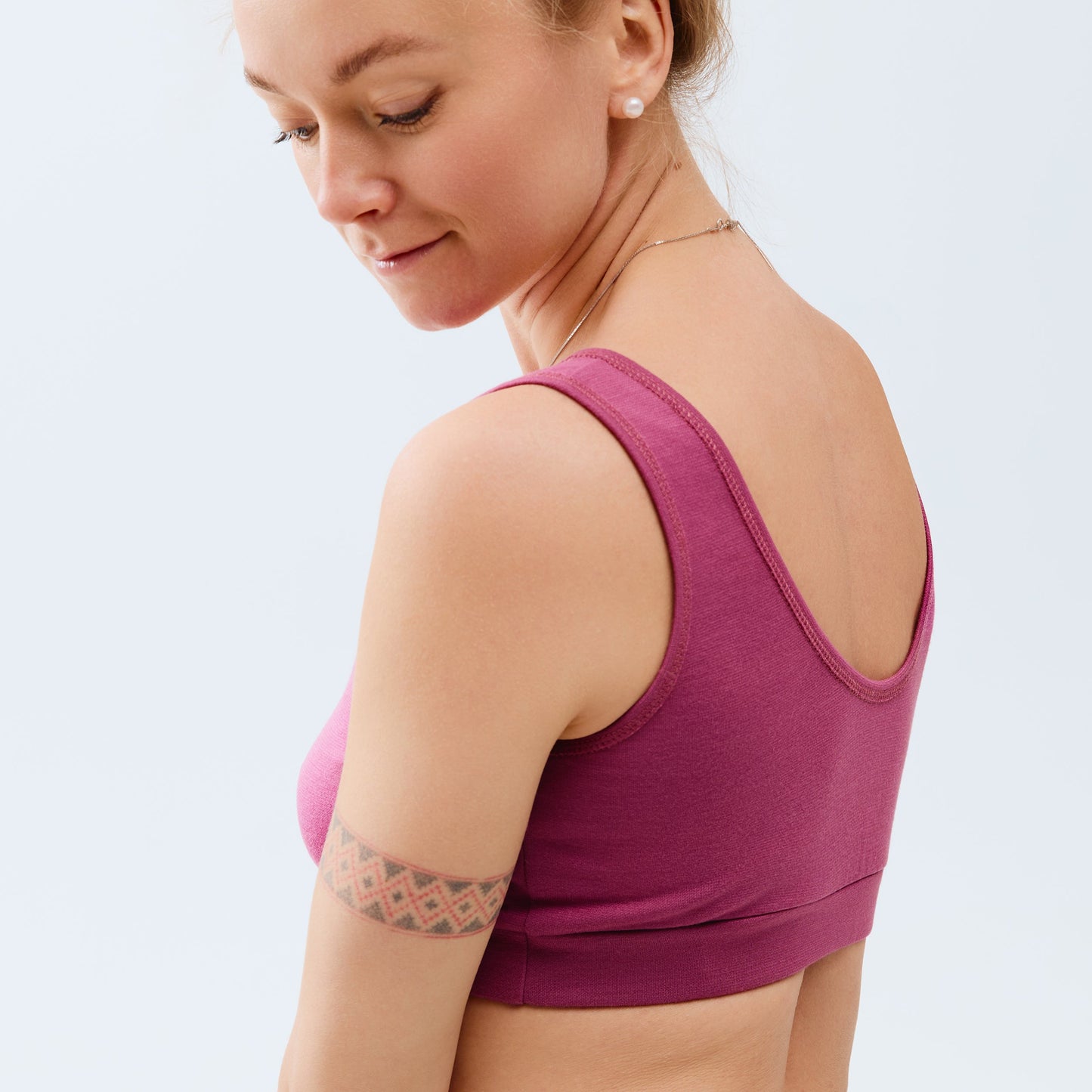 Merino wool / Bamboo Bra. Nursing bra. Pink