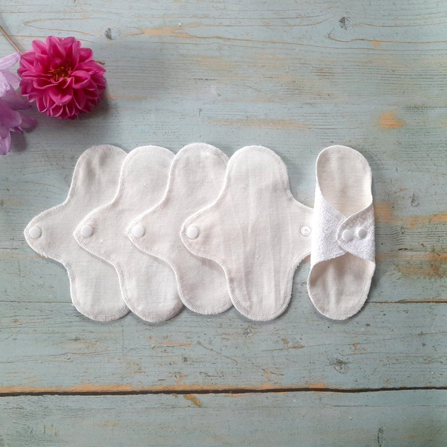 Undyed Merino Wool / Silk Panty Liners. PUL Ultrathin Daily Pantyliner. Winged Reusable Light Flow Pads.