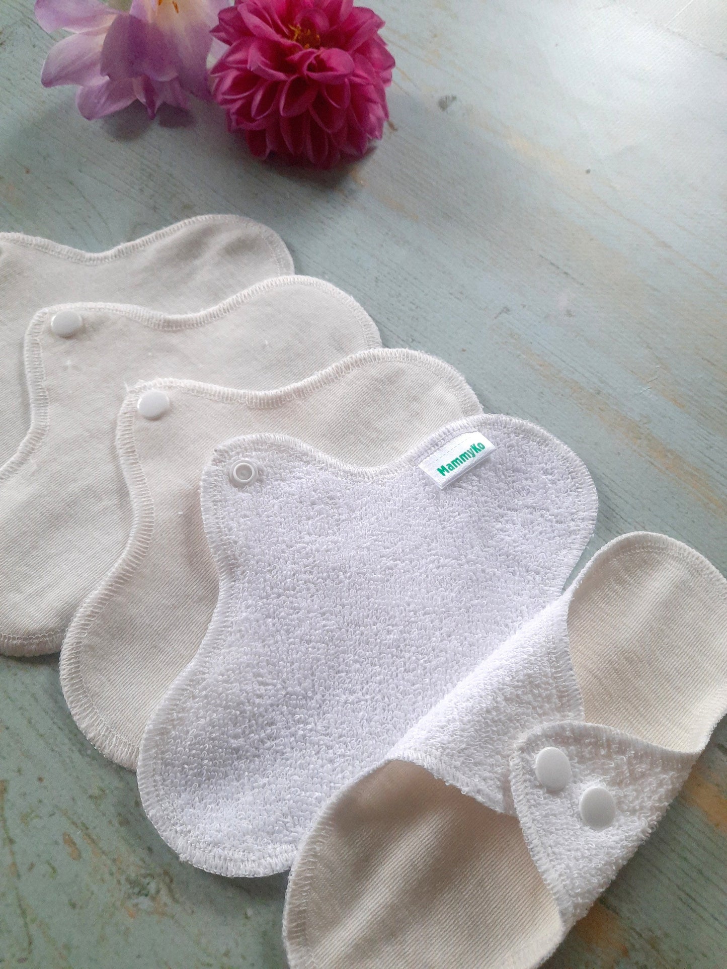 Undyed Merino Wool / Silk Panty Liners. PUL Ultrathin Daily Pantyliner. Winged Reusable Light Flow Pads.