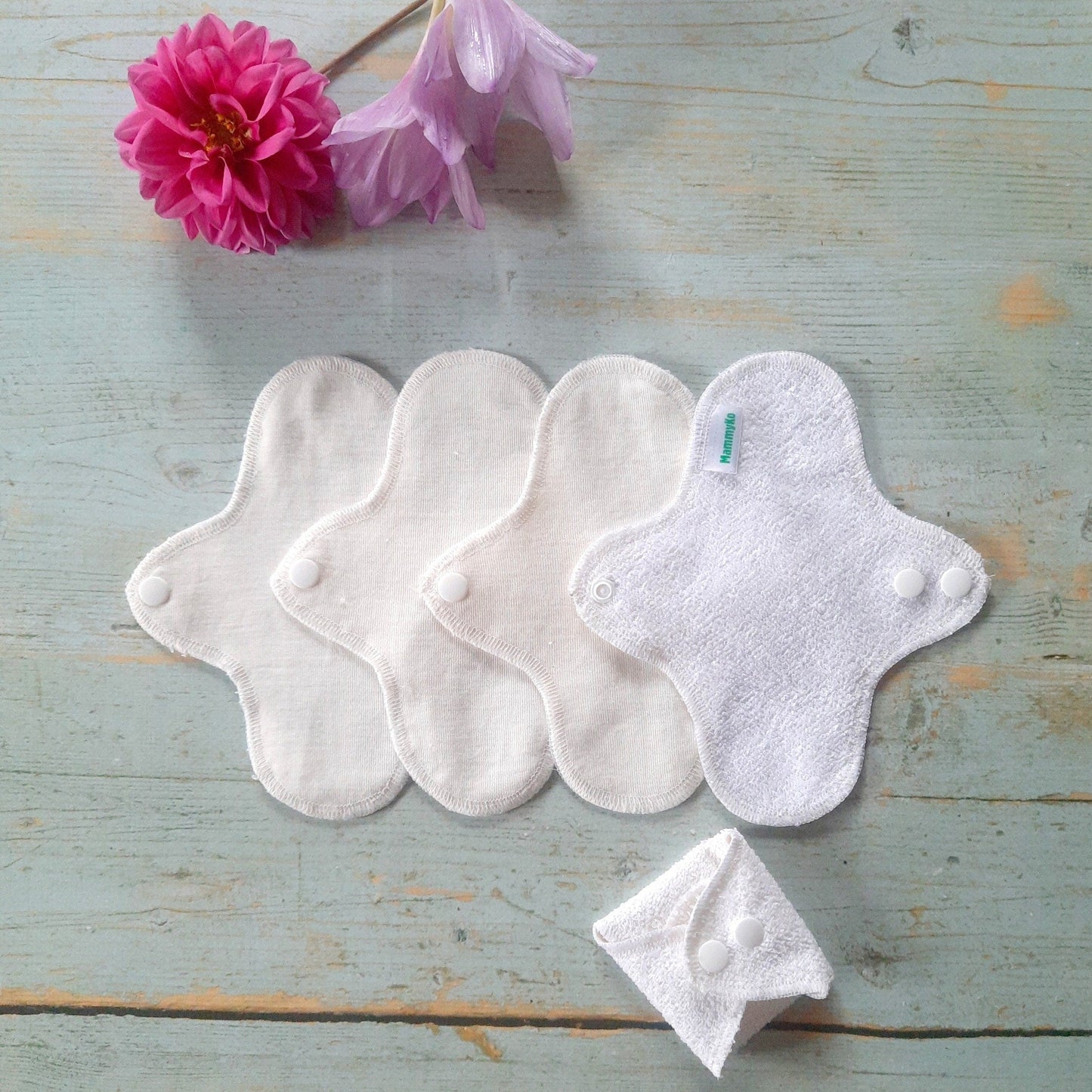 Undyed Merino Wool / Silk Panty Liners. PUL Ultrathin Daily Pantyliner. Winged Reusable Light Flow Pads.