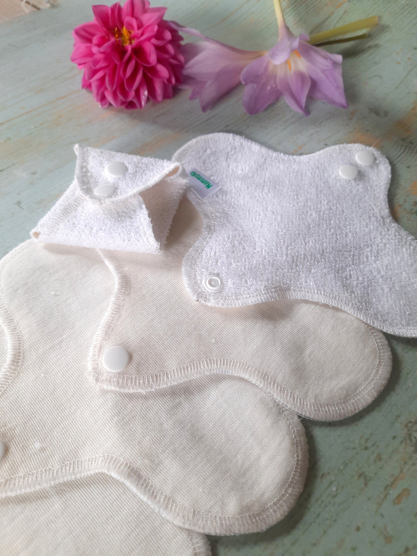 Undyed Merino Wool / Silk Panty Liners. PUL Ultrathin Daily Pantyliner. Winged Reusable Light Flow Pads.