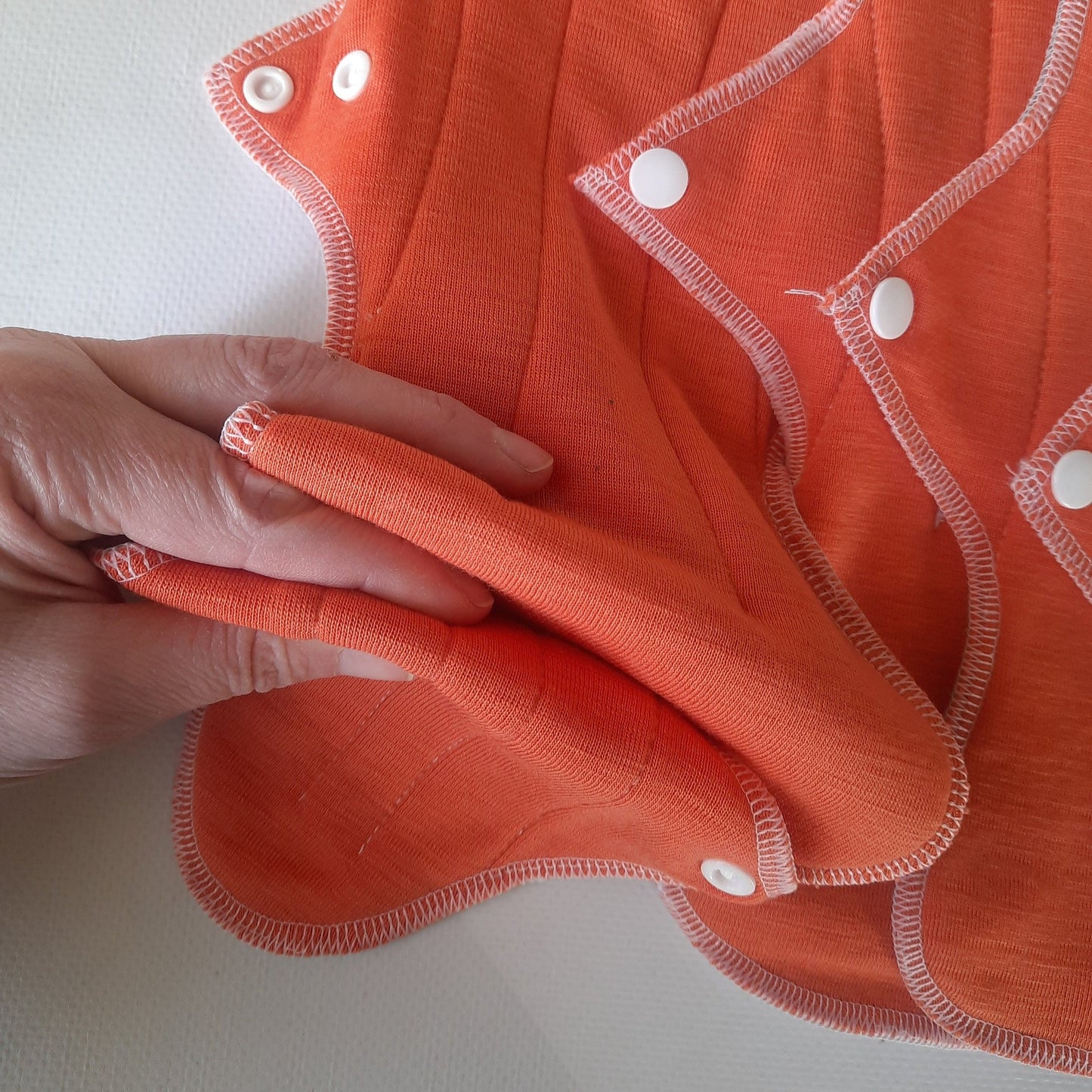 100% Merino Wool Reusable Period Pads. Cloth pads starter set of 4. Incontinence Pads. Orange