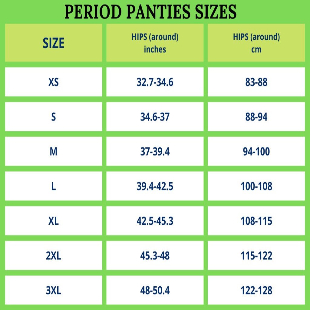 Period panties of Lyocell (Tencel TM) with merino wool gusset. Menstrual undies for Women & Teens. Underwear for Incontinence. Blue