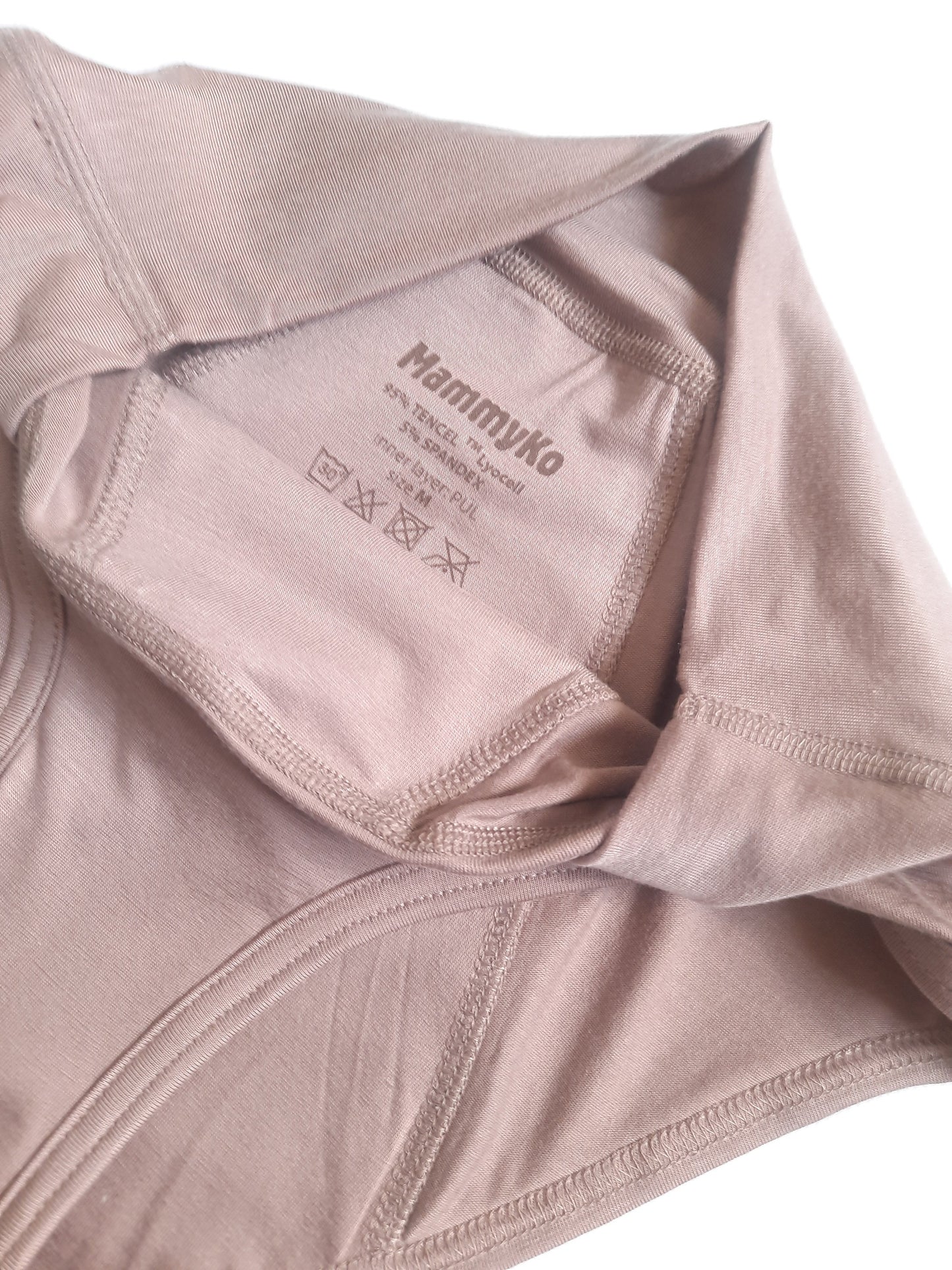 Period panties of Lyocell (Tencel TM) with extended gusset. Menstrual undies for Women & Teens. Underwear for Incontinence. High cut. Mocha