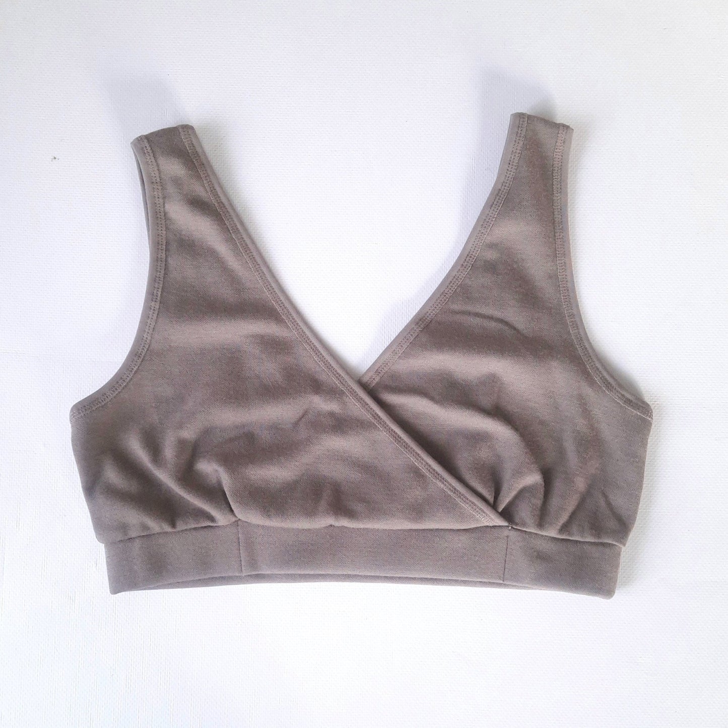 Merino wool / Cotton Bra for sensitive skin. Nursing bra. Mocha