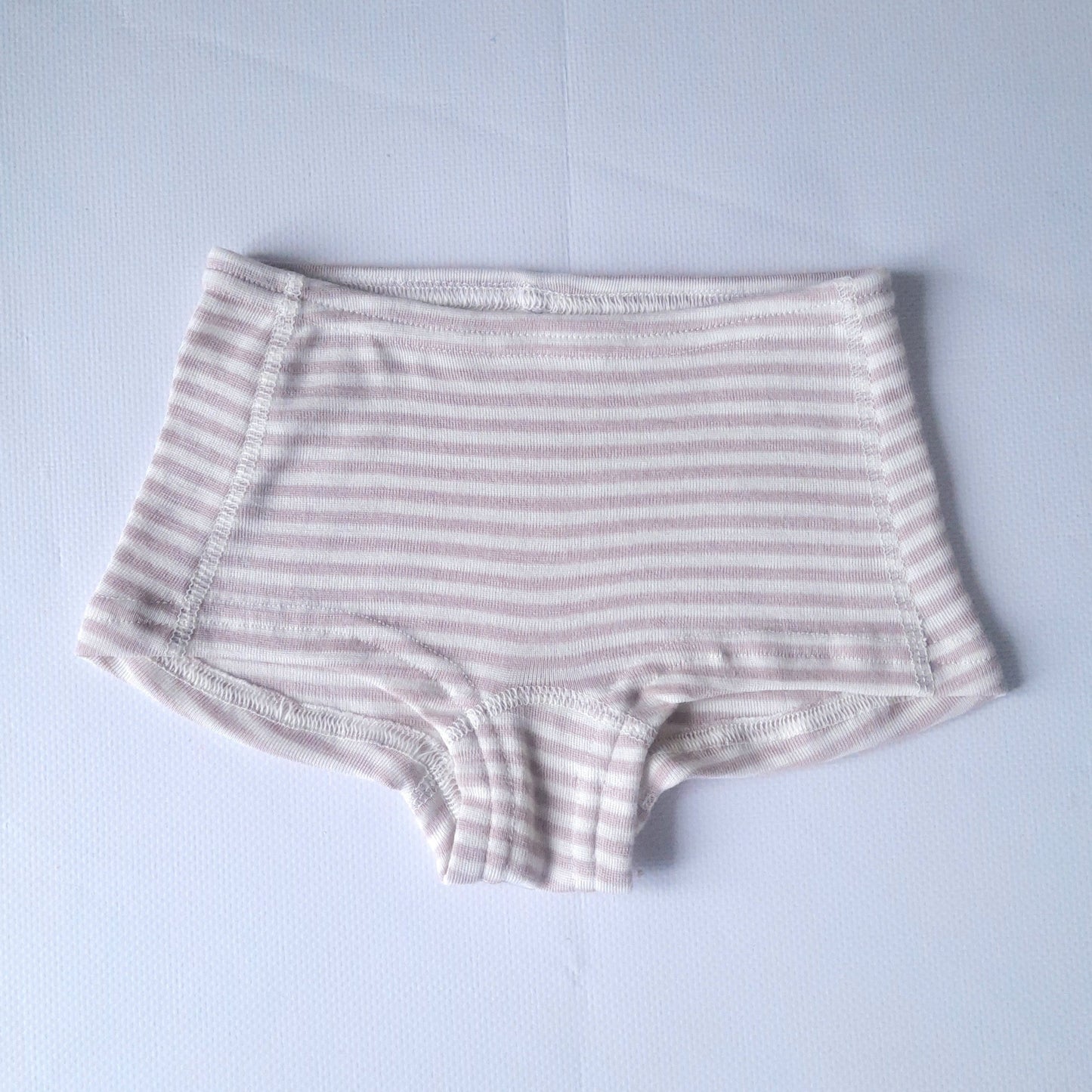 Little girls Merino Wool with Silk Lightweight Thermal Panties. Pink striped