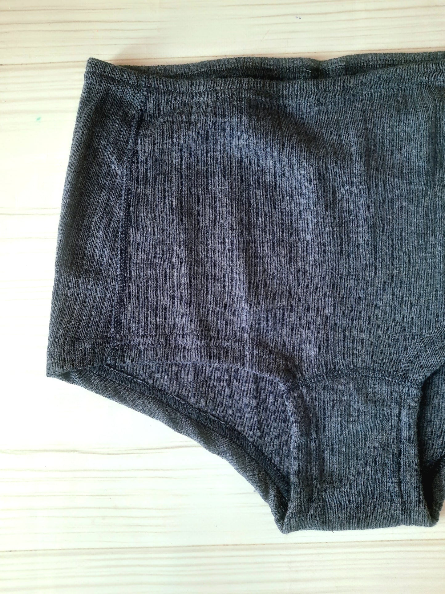 High Waist Navy Blue 100% Merino Wool Thermal Ladies Panties