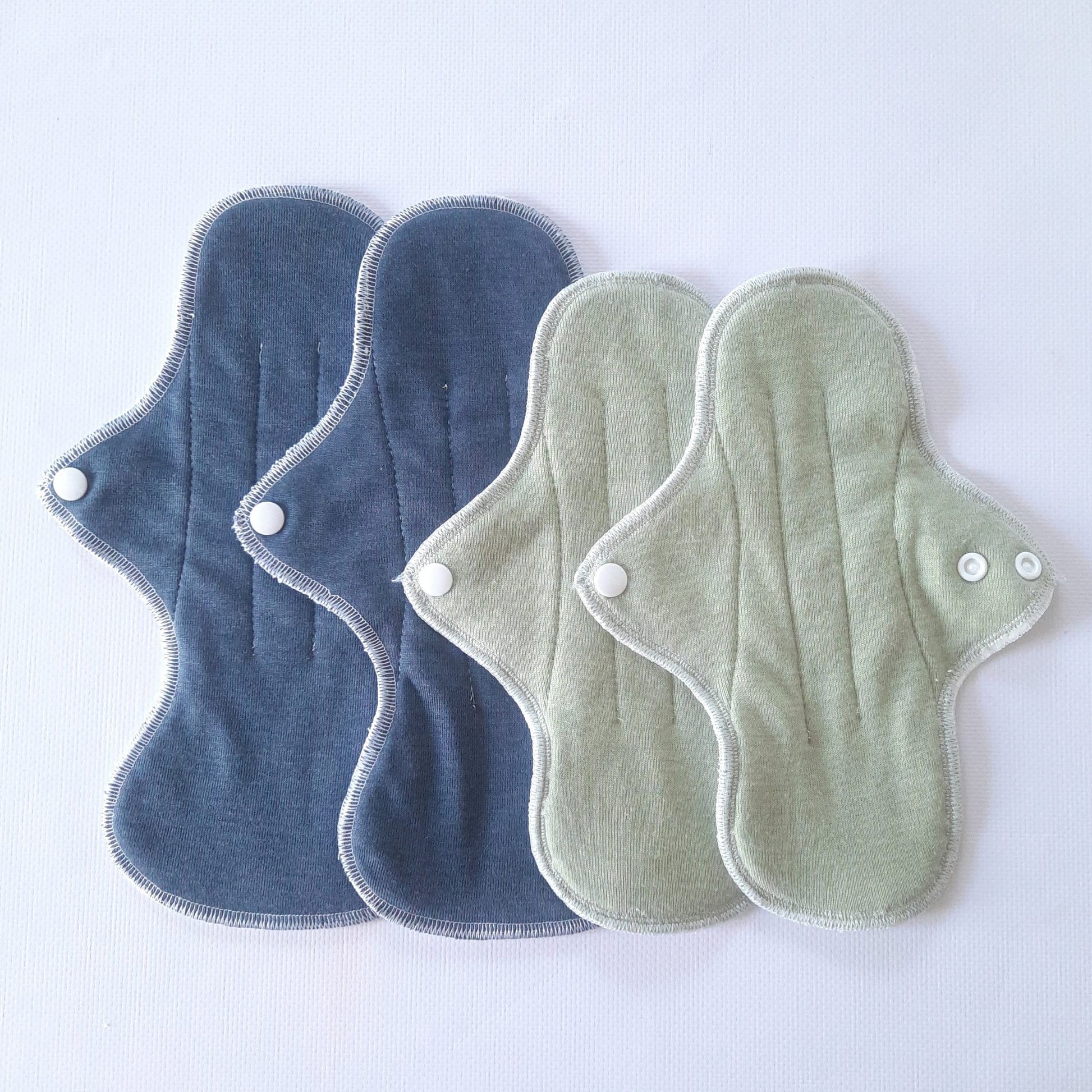 Merino Wool with Silk Reusable Period Pads. Cloth pads starter set of 4. Incontinence Pads.