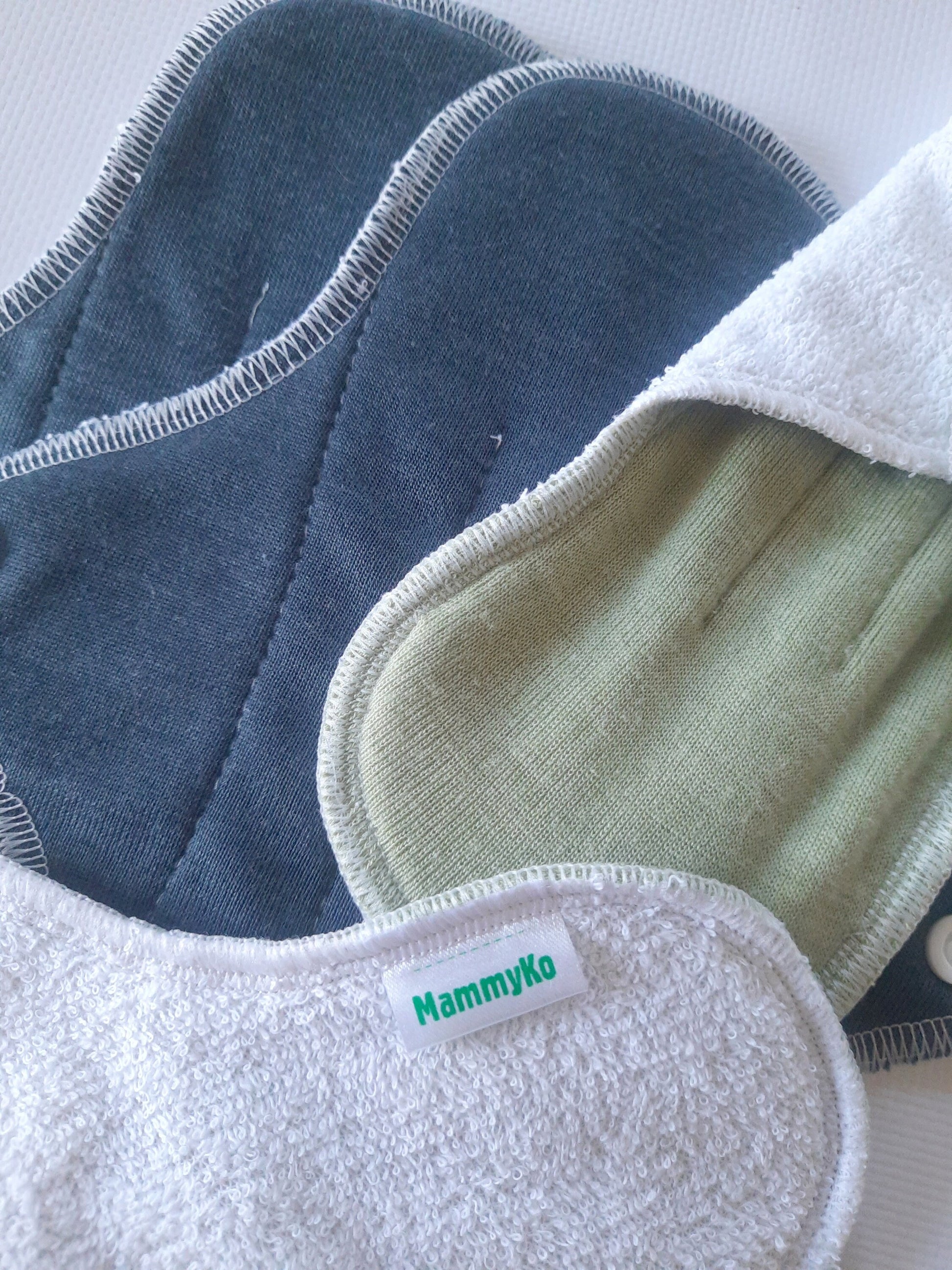 Merino Wool with Silk Reusable Period Pads. Cloth pads starter set of 4. Incontinence Pads.