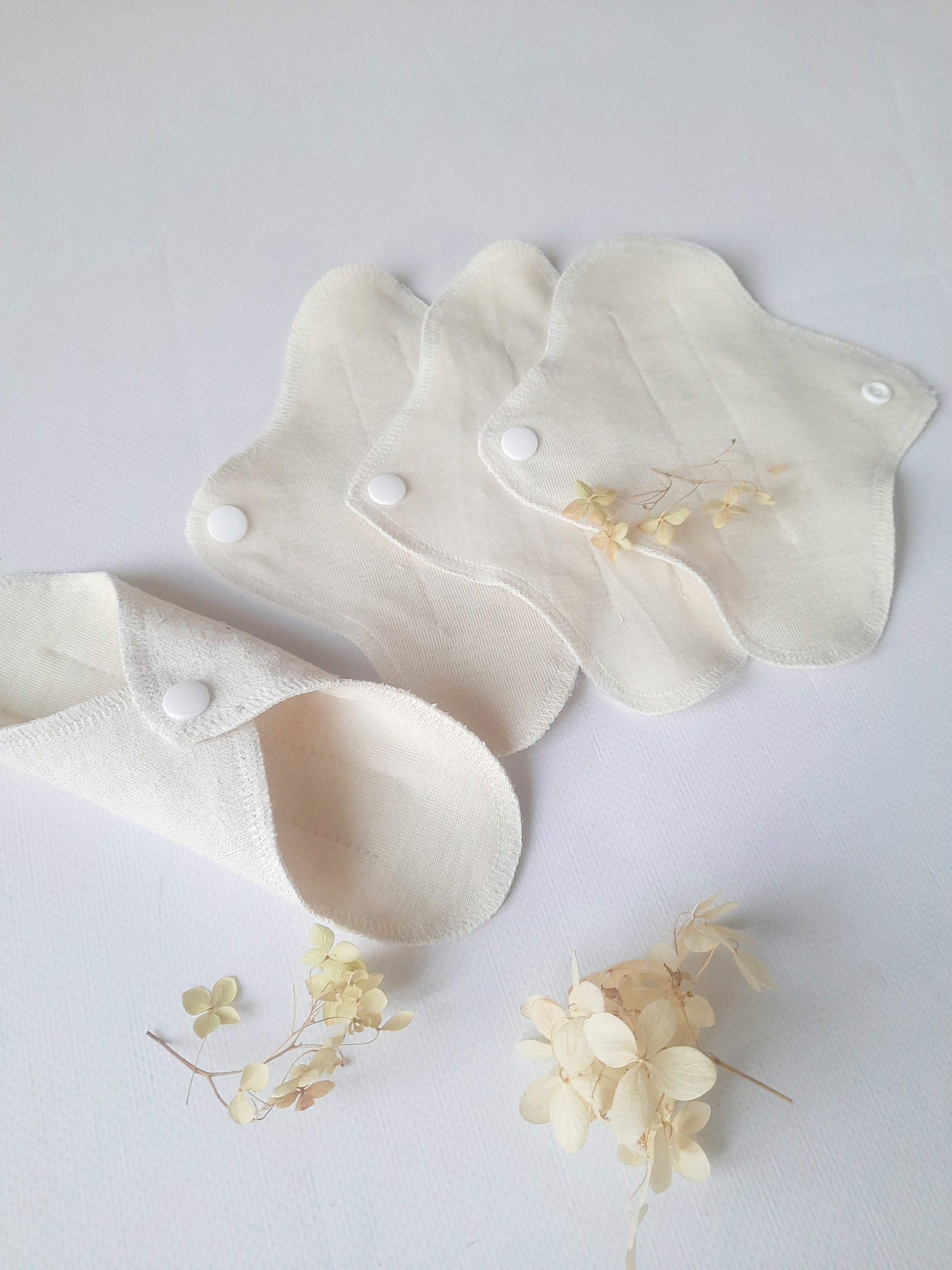 No PUL. Hemp with Merino Wool / Silk Panty Liners. Ultrathin Daily Pantyliner. Winged Reusable Light Flow Pads.