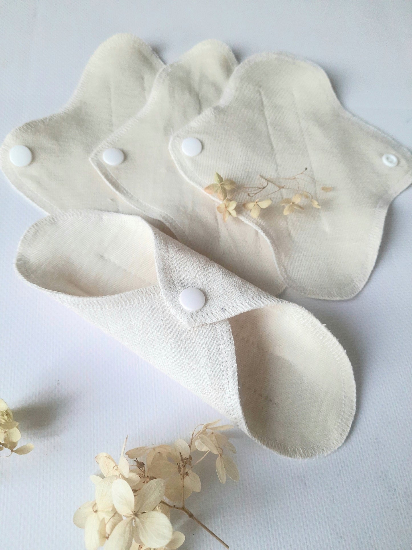 No PUL. Hemp with Merino Wool / Silk Panty Liners. Ultrathin Daily Pantyliner. Winged Reusable Light Flow Pads.