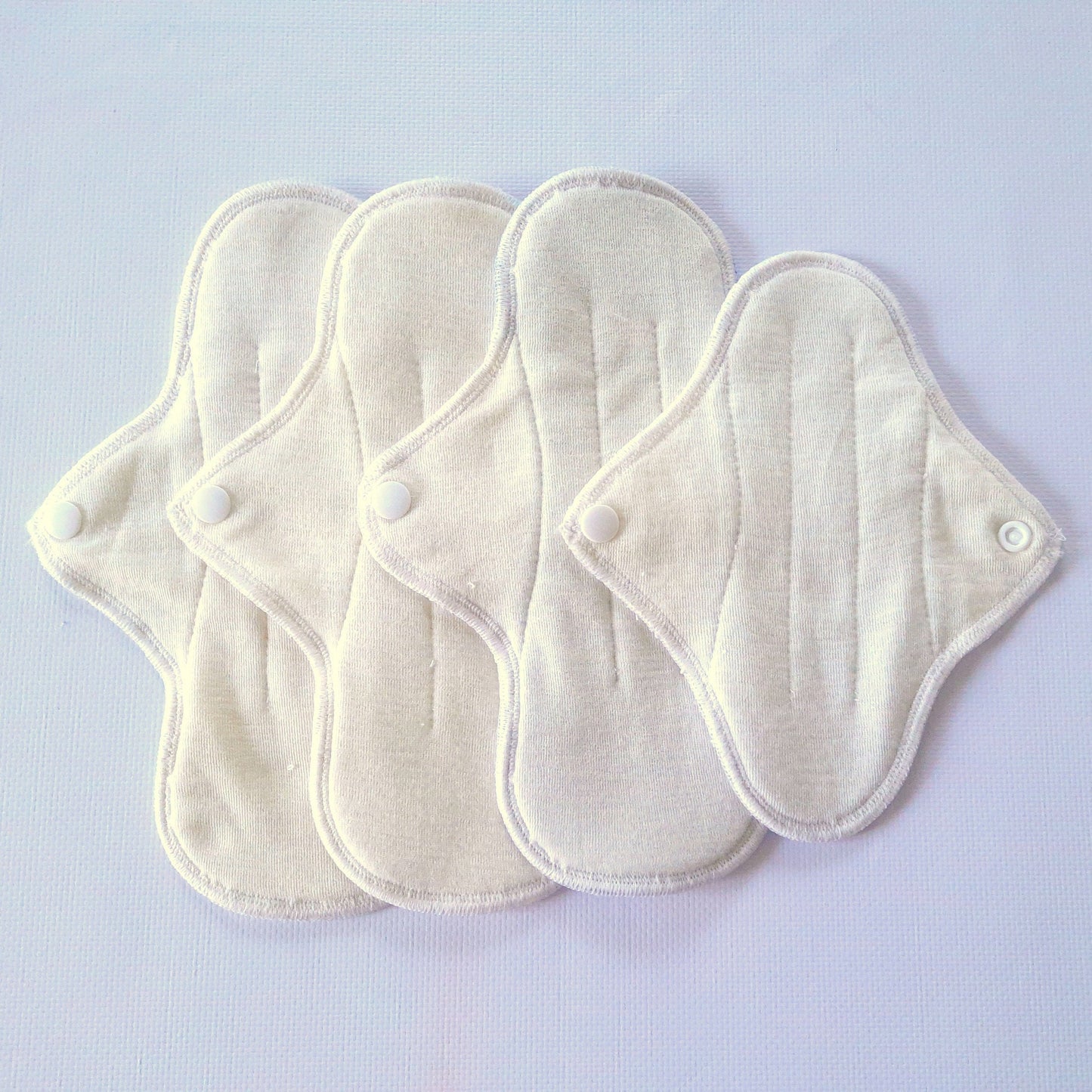 Undyed Merino Wool with Silk Reusable Period Pads. Cloth pads starter set of 4. Incontinence Pads.