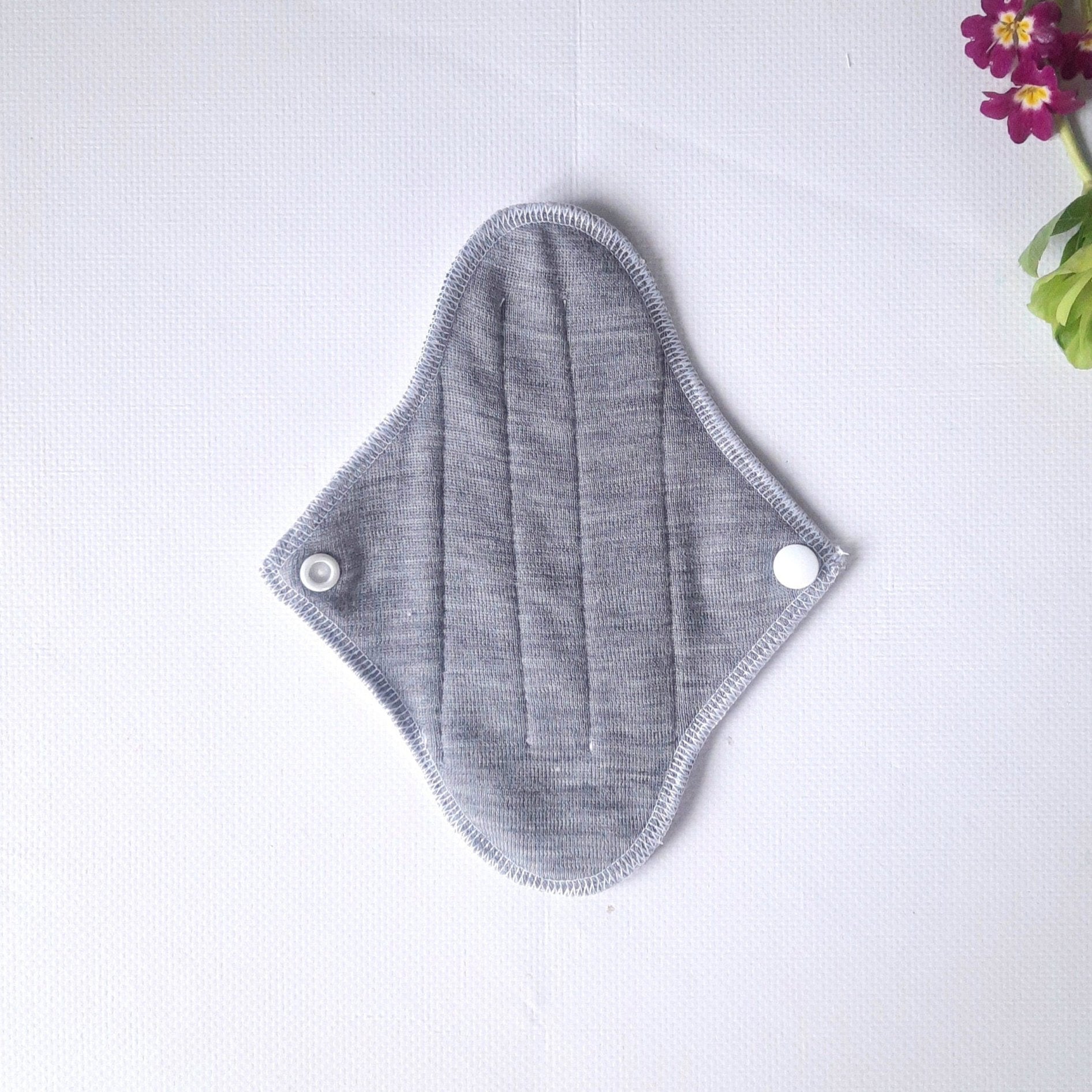 100% Merino Wool Reusable Period Pads. Cloth pads starter set of 4. Incontinence Pads. Grey