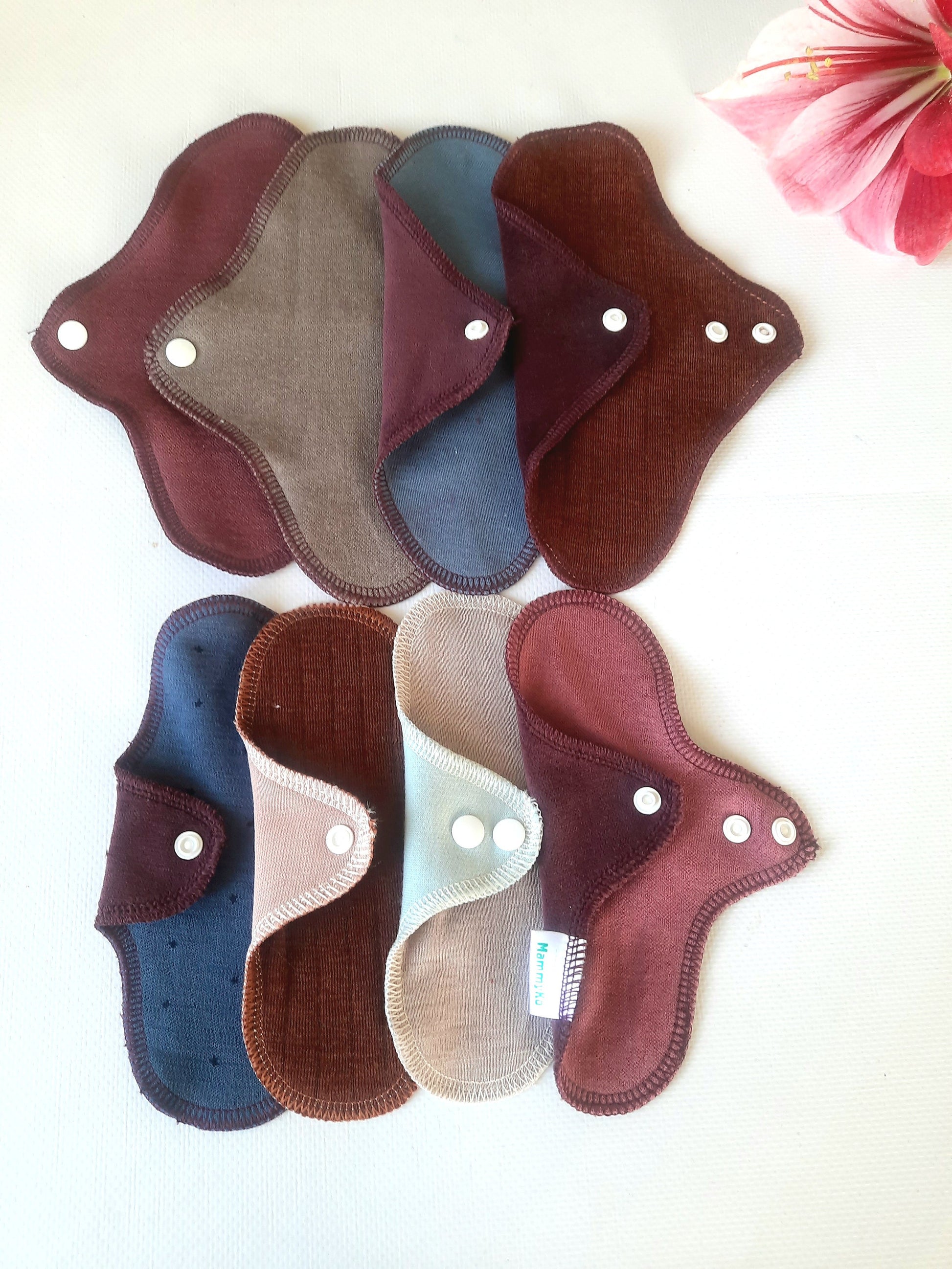 Merino Wool No PUL Panty Liners. Ultrathin Daily Pantyliner. Winged Reusable Light Flow Pads.