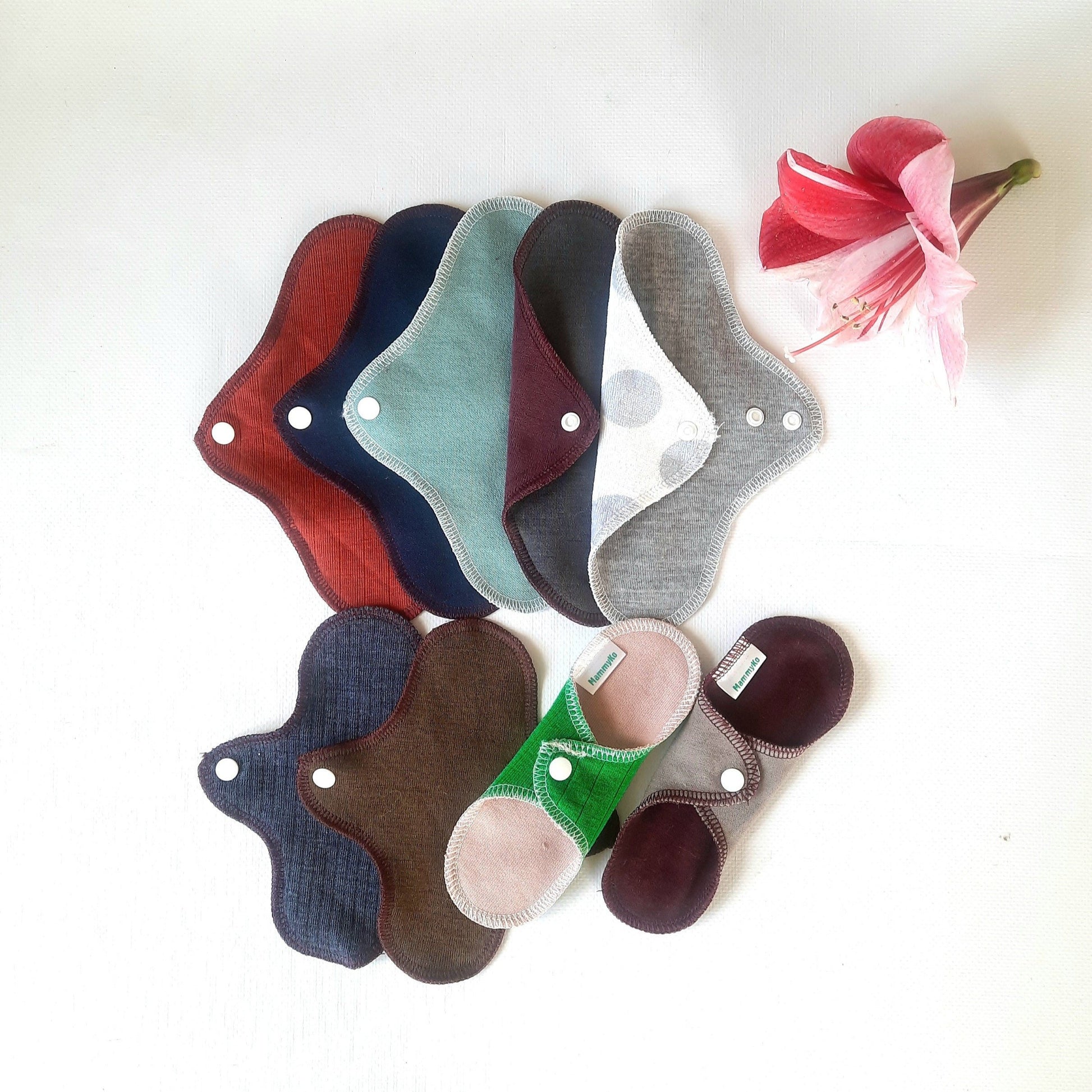 Merino Wool No PUL Panty Liners. Ultrathin Daily Pantyliner. Winged Reusable Light Flow Pads.